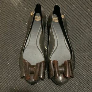 Melissa Flats Rain Shoe with Bow